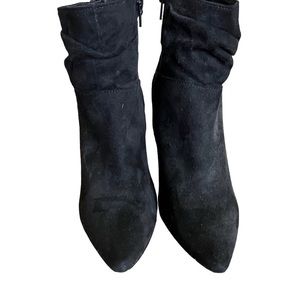 XOXO black faux suede booties.